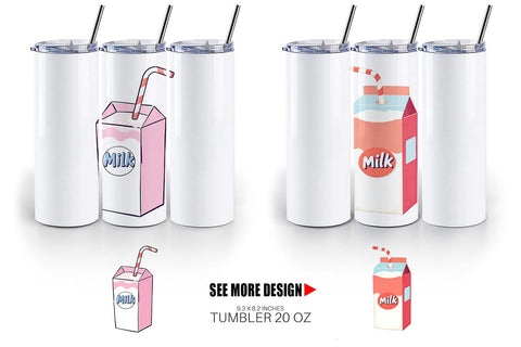 Tumbler Milk Box with Straw Sublimation artnoy 