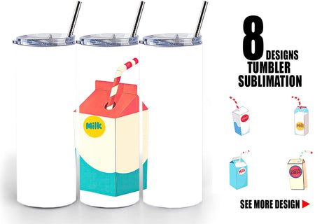 Tumbler Milk Box with Straw Sublimation artnoy 