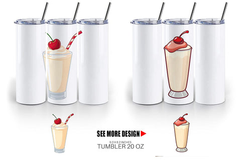 Tumbler Milkshake with Cherry Sublimation artnoy 