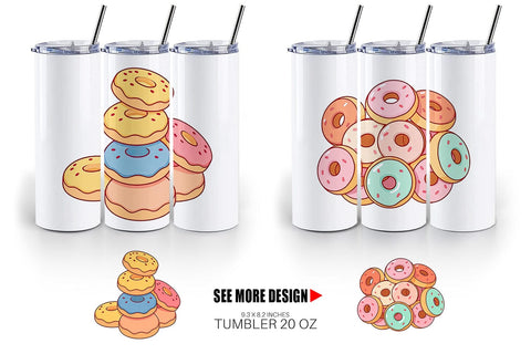 Tumbler Mini Donut Stack Sublimation artnoy 