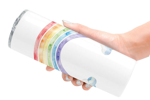 Tumbler Minimalist Boho Rainbow Sublimation artnoy 