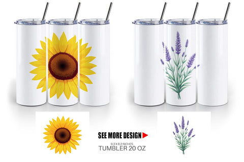 Tumbler Minimalist Florals Sublimation artnoy 