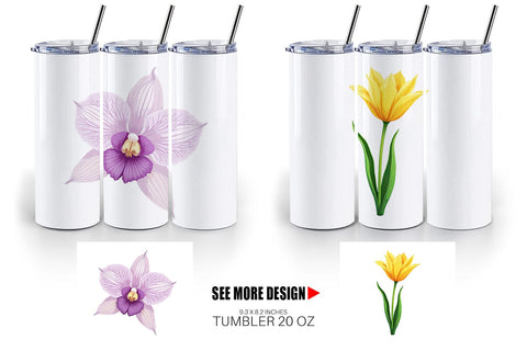 Tumbler Minimalist Florals Sublimation artnoy 