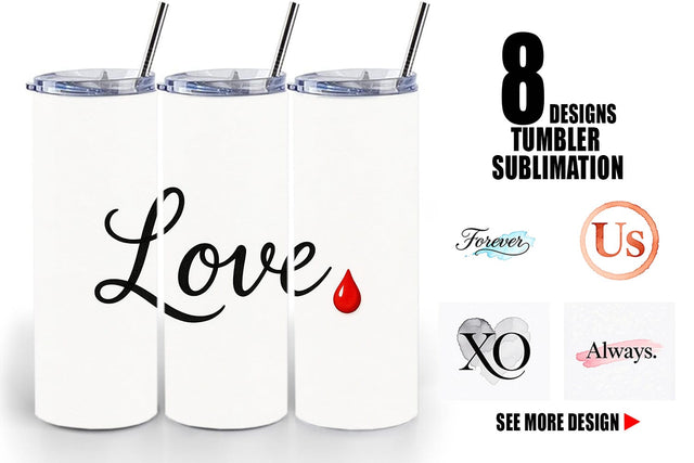 Tumbler Minimalist Romance Watercolor Sublimation artnoy 
