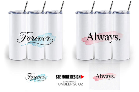 Tumbler Minimalist Romance Watercolor Sublimation artnoy 