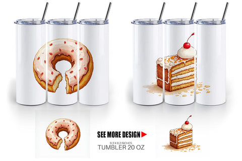 Tumbler Misfit Gingerbread Sweets & Treats Watercolor Sublimation artnoy 