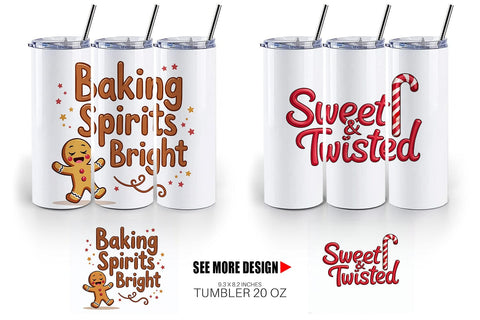 Tumbler Misfit Holiday Treats: Funny Foodie Quotes Sublimation artnoy 