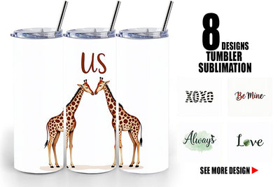Tumbler Modern Jungle Heart Minimalist Valentine Quotes Sublimation artnoy 