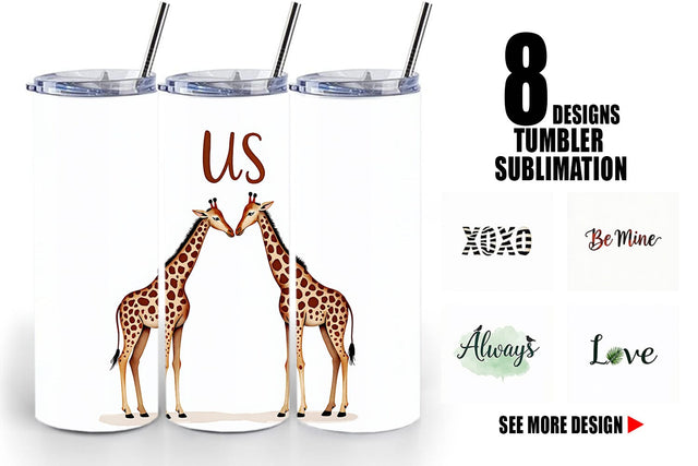 Tumbler Modern Jungle Heart Minimalist Valentine Quotes Sublimation artnoy 