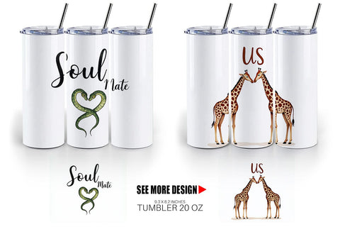 Tumbler Modern Jungle Heart Minimalist Valentine Quotes Sublimation artnoy 