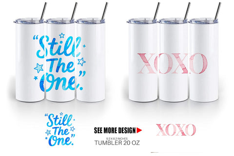 Tumbler Modern Love Notes Watercolor Sublimation artnoy 