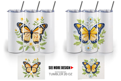 Tumbler Monarch Butterfly Sublimation artnoy 