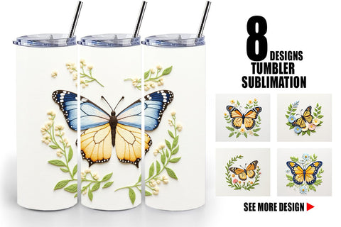 Tumbler Monarch Butterfly Sublimation artnoy 