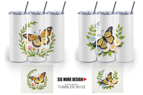 Tumbler Monarch Butterfly Sublimation artnoy 
