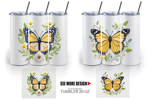 Tumbler Monarch Butterfly Sublimation artnoy 