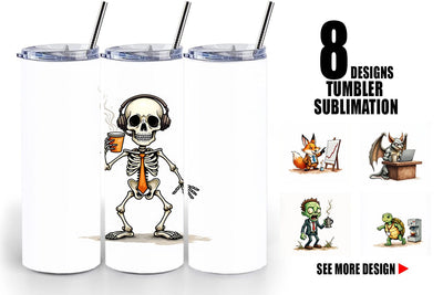 Tumbler Monday Morning Zombies Office Coffee Humor Sublimation artnoy 