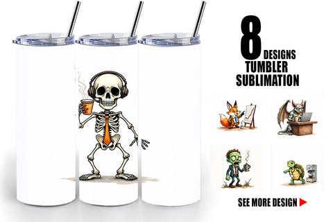 Tumbler Monday Morning Zombies Office Coffee Humor Sublimation artnoy 