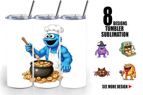 Tumbler Monster Halloween Bakery Sublimation artnoy 