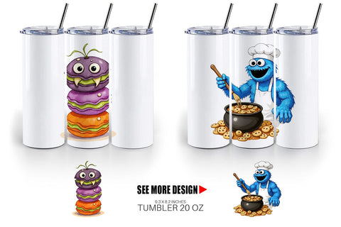 Tumbler Monster Halloween Bakery Sublimation artnoy 
