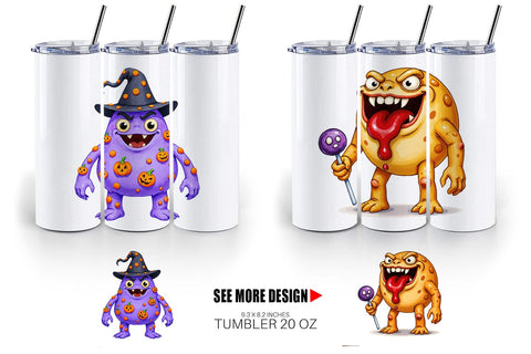 Tumbler Monster Halloween Bakery Sublimation artnoy 