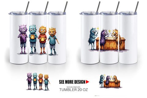 Tumbler Monster Night Market Sublimation artnoy 