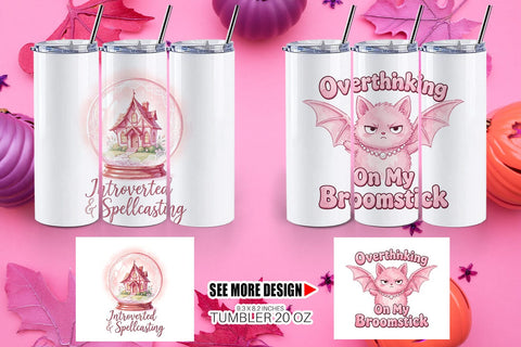 Tumbler Moody Coquette Spell Watercolor Sublimation artnoy 