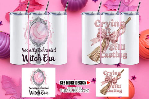 Tumbler Moody Coquette Spell Watercolor Sublimation artnoy 