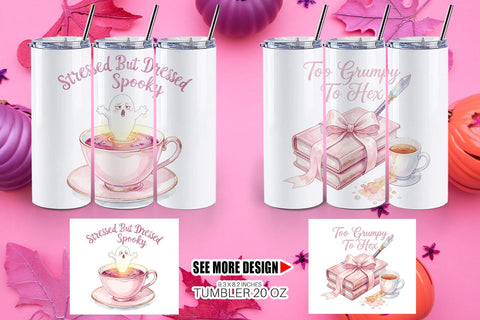 Tumbler Moody Coquette Spell Watercolor Sublimation artnoy 