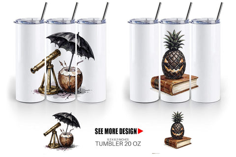 Tumbler Moody Dark Academia Beach Read Sublimation artnoy 