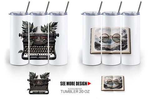 Tumbler Moody Dark Academia Beach Read Sublimation artnoy 