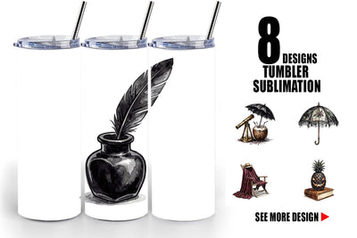 Tumbler Moody Dark Academia Beach Read Sublimation artnoy 