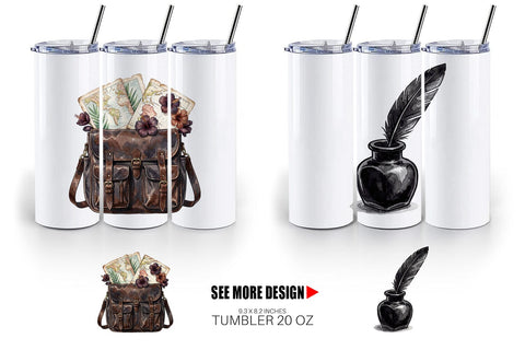 Tumbler Moody Dark Academia Beach Read Sublimation artnoy 