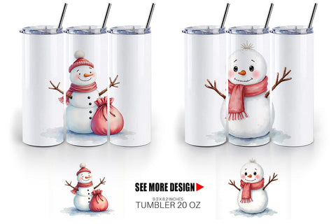 Tumbler Moody Snowmen Sublimation artnoy 
