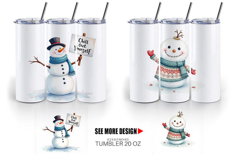Tumbler Moody Snowmen Sublimation artnoy 