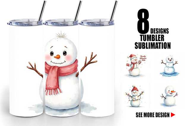 Tumbler Moody Snowmen Sublimation artnoy 