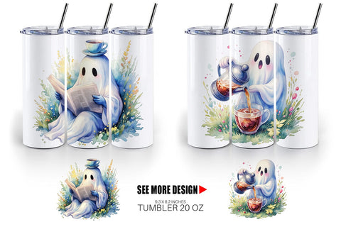 Tumbler Morning Routine Coffee Ghost Sublimation artnoy 