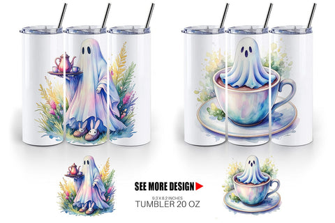 Tumbler Morning Routine Coffee Ghost Sublimation artnoy 