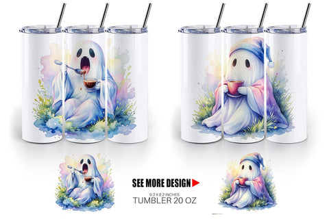 Tumbler Morning Routine Coffee Ghost Sublimation artnoy 