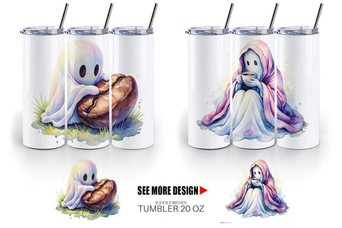 Tumbler Morning Routine Coffee Ghost Sublimation artnoy 