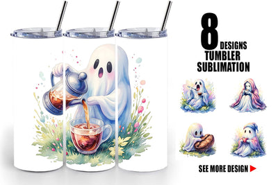 Tumbler Morning Routine Coffee Ghost Sublimation artnoy 