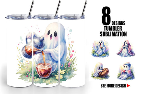 Tumbler Morning Routine Coffee Ghost Sublimation artnoy 