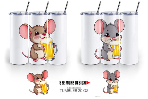 Tumbler Mouse Beer Day Sublimation artnoy 