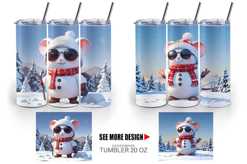 Tumbler Mouse Christmas Sublimation artnoy 