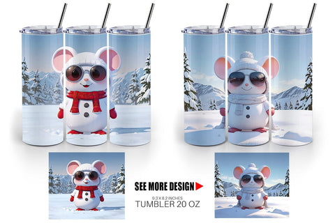 Tumbler Mouse Christmas Sublimation artnoy 