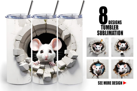 Tumbler Mouse in Wall Sublimation artnoy 