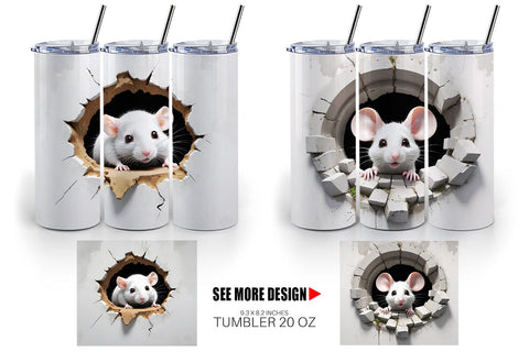 Tumbler Mouse in Wall Sublimation artnoy 