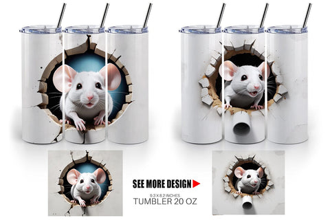 Tumbler Mouse in Wall Sublimation artnoy 