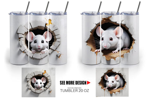 Tumbler Mouse in Wall Sublimation artnoy 