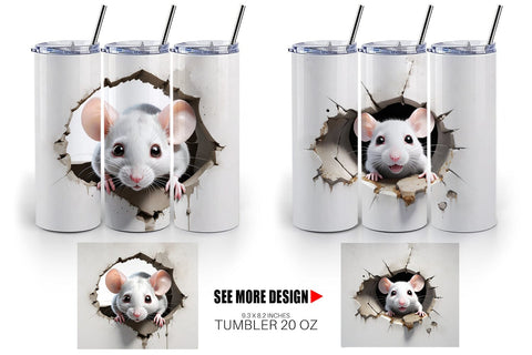 Tumbler Mouse in Wall Sublimation artnoy 
