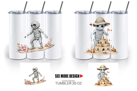 Tumbler Mummy Beach Holiday Sublimation artnoy 